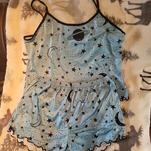 Blue Star and Planet Print Pajama Set